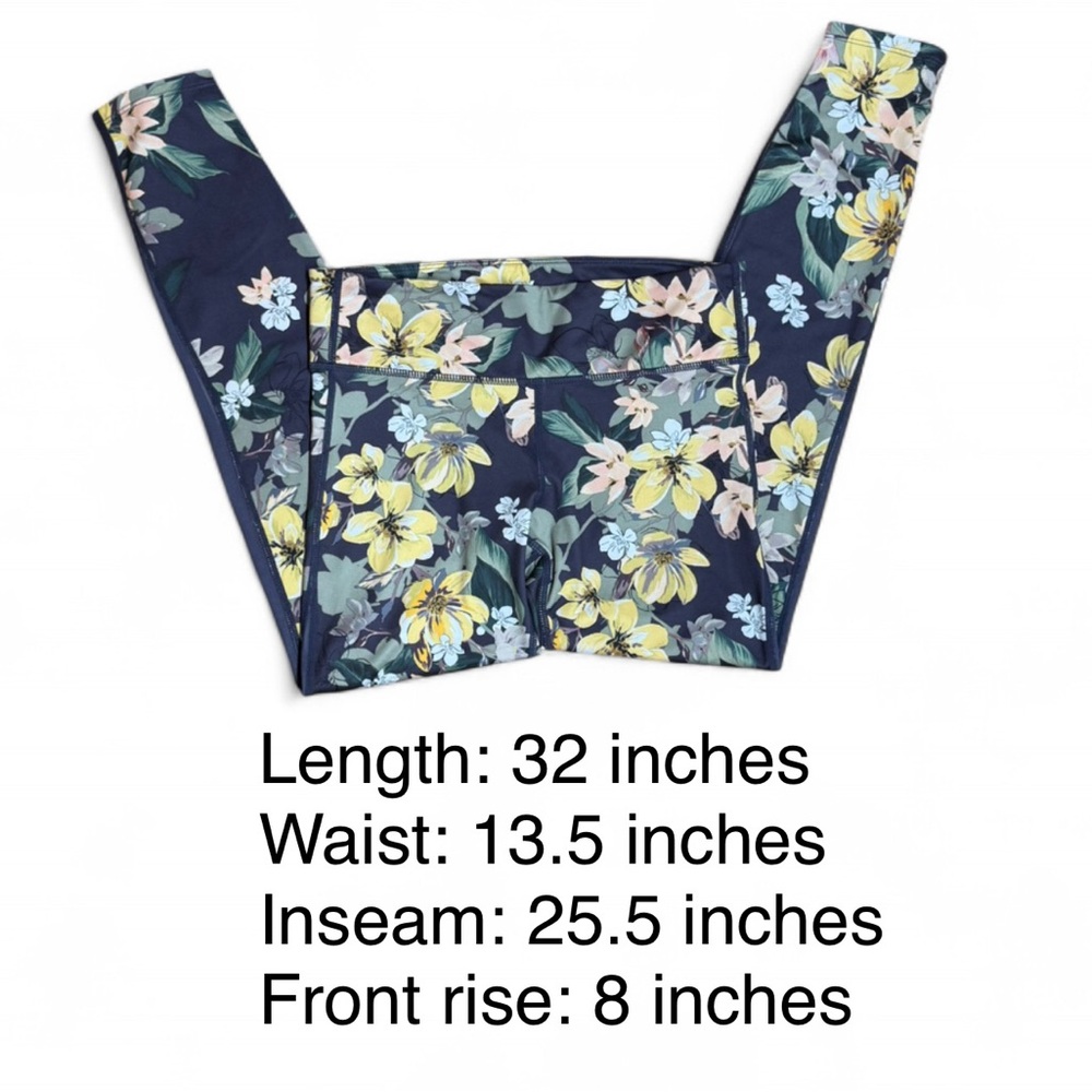 JoyLab High-Rise 7/8 Leggings Floral with Sheer Mesh Side Panels - Small - Picture 6 of 6
